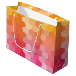 Bolsa De Regalo Grande Formas para hexágonos geométricos Amarillo rosa
