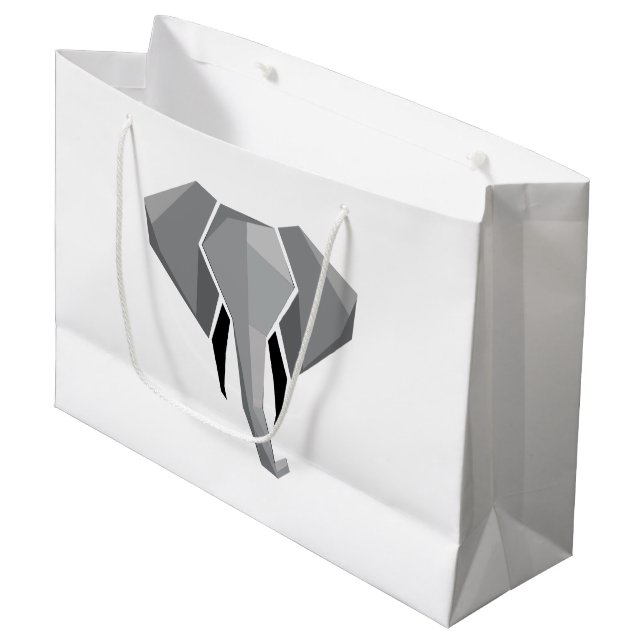 Bolsa De Regalo Grande Formas simples Geometría Cabeza elefante (Angulo Anverso)