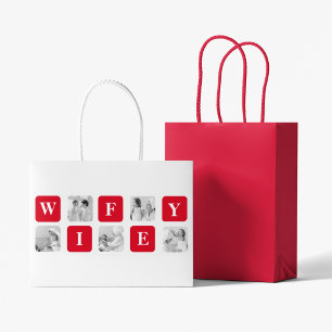 Bolsa De Regalo Grande Foto Collage moderna y regalo rojo para una precio
