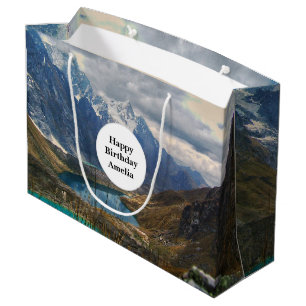 Bolsa De Regalo Grande Foto cumpleaños de las montañas alpinas
