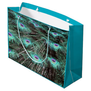 Bolsa De Regalo Grande Foto de bonito Peacock Feathers
