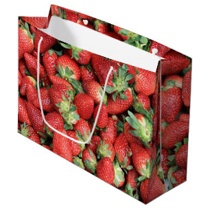 Bolsa De Regalo Grande Foto de Fresas de Jugo Rojo