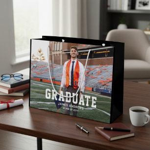 Bolsa De Regalo Grande Foto de graduación personalizada moderna de gradua
