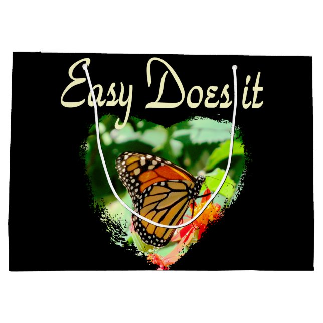 BOLSA DE REGALO GRANDE FOTO DE LA MARIPOSA FÁCIL (Reverso)