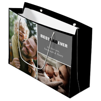 Bolsa De Regalo Grande Foto del Día del Padre personalizado Mejor regalo 
