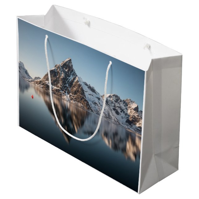 Bolsa De Regalo Grande Foto del paisaje de la montaña Lofoten (Angulo reverso)