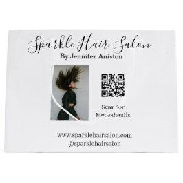 Bolsa De Regalo Grande Foto moderna peluquería pequeña empresa código QR