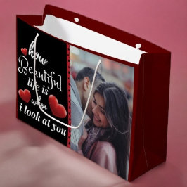 Bolsa De Regalo Grande Foto personalizada del Día de San Valentín