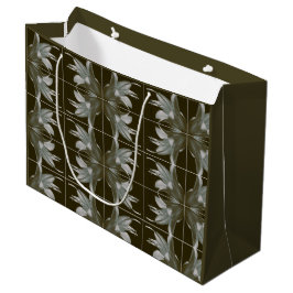 Bolsa De Regalo Grande Fotografía de flores Hosta, patrón artístico vinta