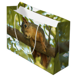 Bolsa De Regalo Grande Fotografía de la naturaleza de la ardilla cutánea