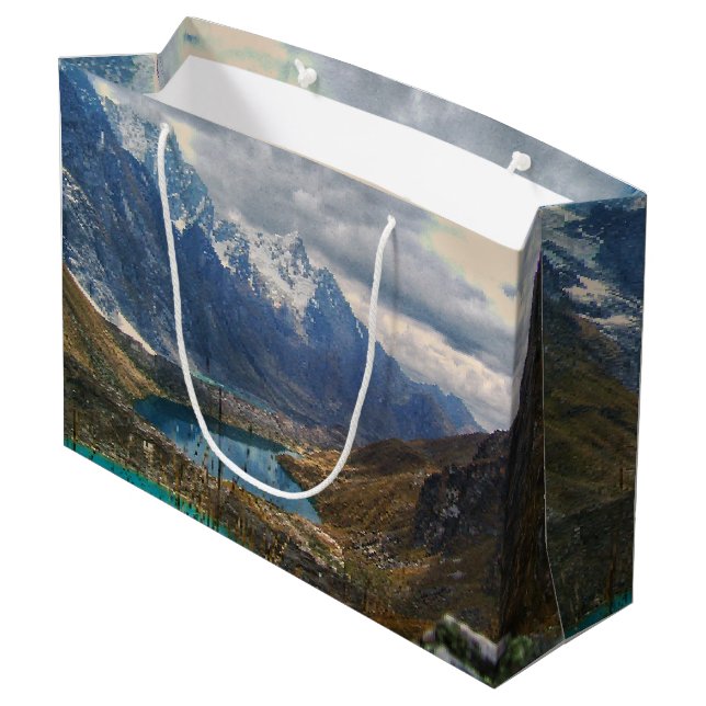 Bolsa De Regalo Grande Fotografía de Montañas Alpinas Escénicas (Angulo reverso)