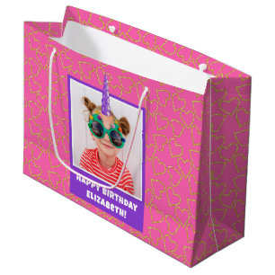 Bolsa De Regalo Grande Fotografía infantil personalizada Cumpleaños Unico