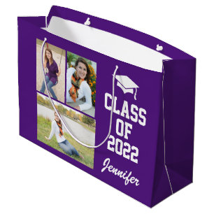 Bolsa De Regalo Grande Fotografía personalizada púrpura Clase Senior 2021