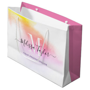 Bolsa De Regalo Grande Fotos en rosa y oro monogramadas