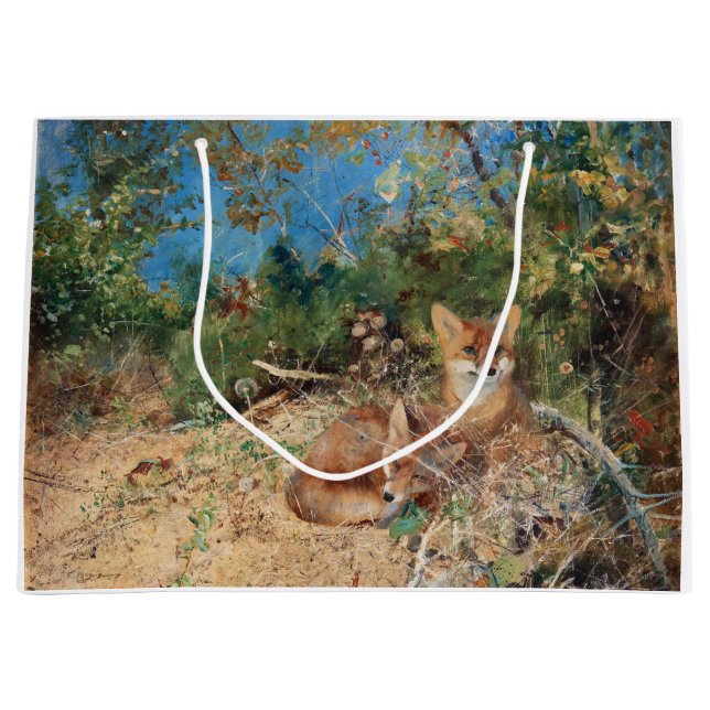 Bolsa De Regalo Grande Foxes, Bruno Liljefors (Anverso)