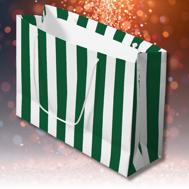 Bolsa De Regalo Grande Frasco clásico de época franjas verde y blanca (Subido por el creador)