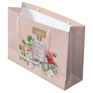 Bolsa De Regalo Grande Frasco de perfume rosa sonrosado para ducha nupcia