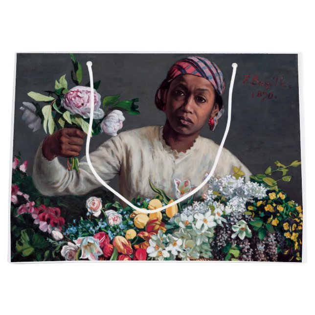 Bolsa De Regalo Grande Frederic Bazille - Joven mujer con peonías (Anverso)