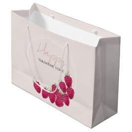 Bolsa De Regalo Grande Fresas Acuarela Feliz Día de San Valentín