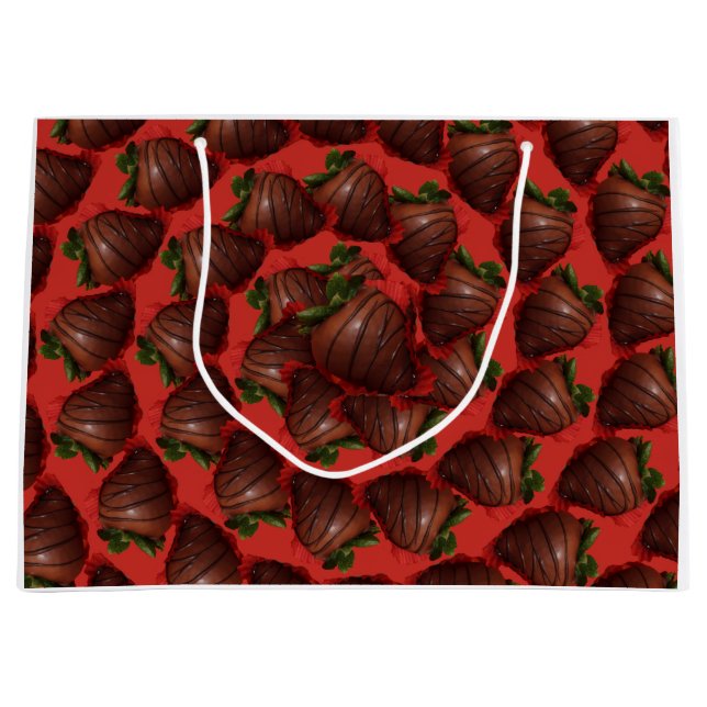Bolsa De Regalo Grande Fresas Cubiertas de Chocolate (Anverso)