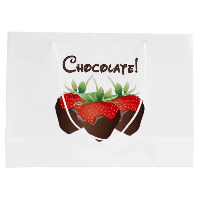 Bolsa De Regalo Grande Fresas de chocolate   (Reverso)