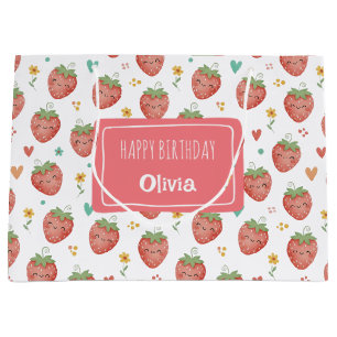 Bolsa De Regalo Grande Fresas Kawaii Adorables