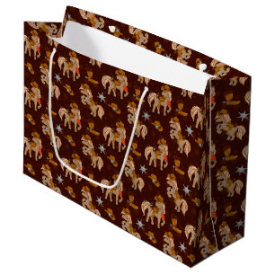Bolsa De Regalo Grande fresco vaquero sheriff caballo enlosado