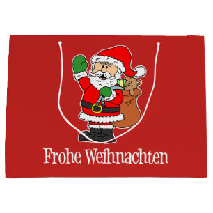 Bolsa De Regalo Grande Frohe Weihnachten Santa German Feliz Navidad