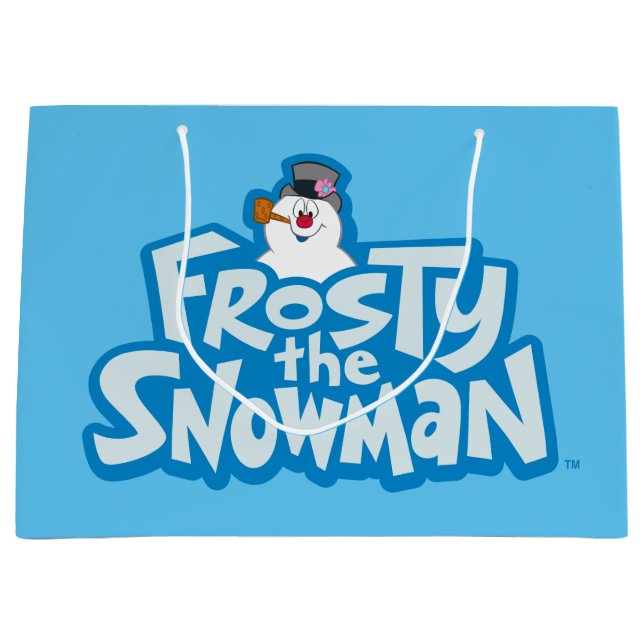 Bolsa De Regalo Grande Frosty the Snowman™ | Logotipo apilado congelado (Anverso)