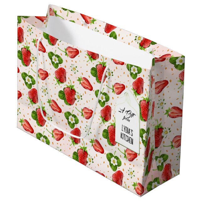 Bolsa De Regalo Grande Fruta de fresa (Angulo Anverso)