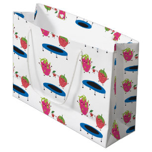 Bolsa De Regalo Grande Fruta Saltando Sobre Trampoline