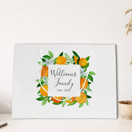 Bolsa De Regalo Grande Frutas y flores naranjas Verano Floral botánica