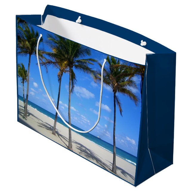 Bolsa De Regalo Grande Ft Lauderdale Florida Sand Beach & Palm Trees (Angulo reverso)