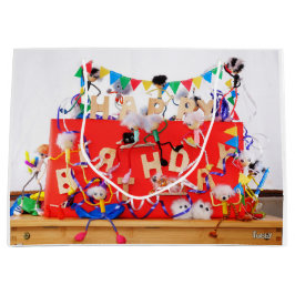 Bolsa De Regalo Grande Fubby's die feest vieren voor verjaardag.