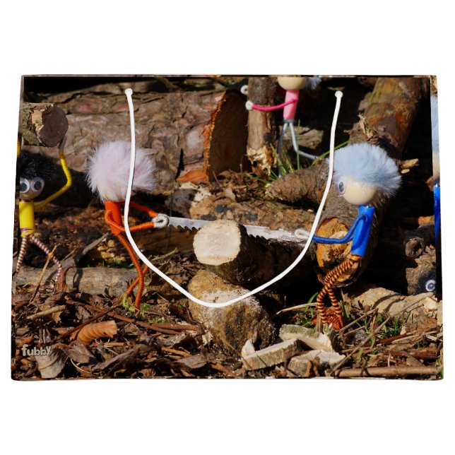 Bolsa De Regalo Grande Fubby's die hout zagen. (Anverso)