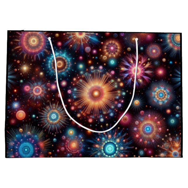 Bolsa De Regalo Grande Fuegos Artificiales Divertidos (Reverso)
