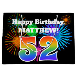 Bolsa De Regalo Grande Fuegos artificiales divertidos + Patrón Arcoiris "