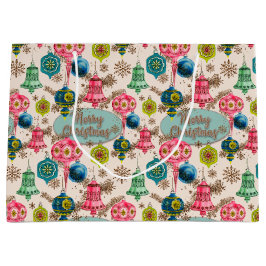 Bolsa De Regalo Grande Funky Bright Retro Christmas