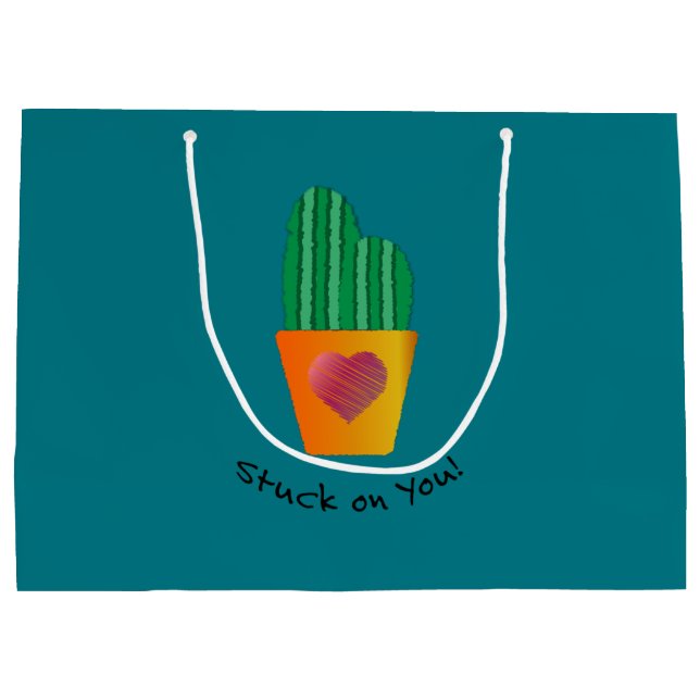 Bolsa De Regalo Grande Funny Agarrado A Tu Cactus (Reverso)