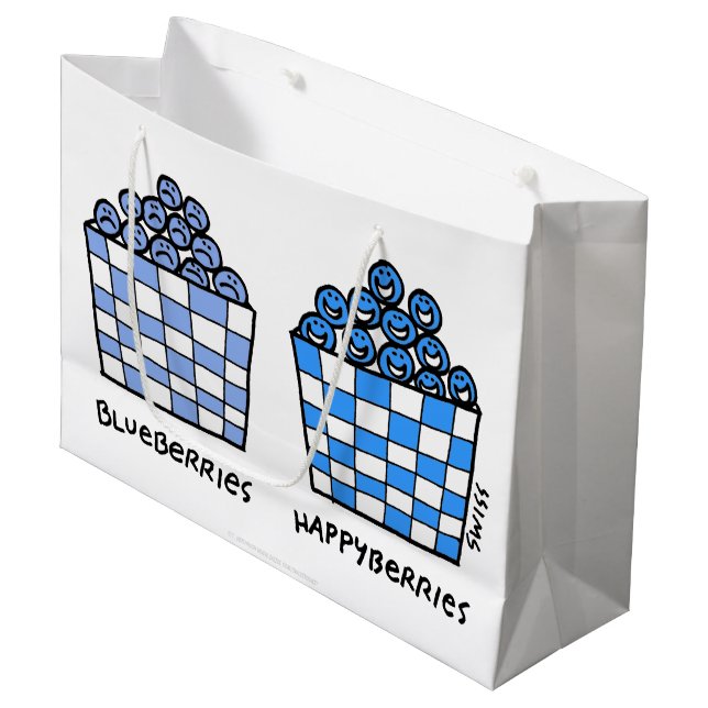 Bolsa De Regalo Grande Funny Blueberries Happyberries Personalizado Bag (Angulo Anverso)