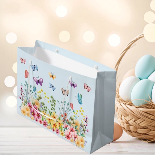 Bolsa De Regalo Grande Funny Butterflies Feliz Día de Pascua (Subido por el creador)