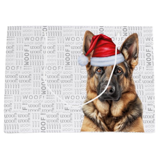 Bolsa De Regalo Grande Funny Christmas German Shepherd Dog Lover (Anverso)