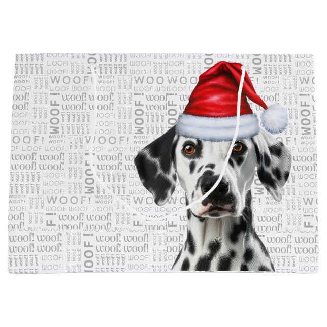 Bolsa De Regalo Grande Funny Dalmatian Christmas Dog Holiday (Anverso)