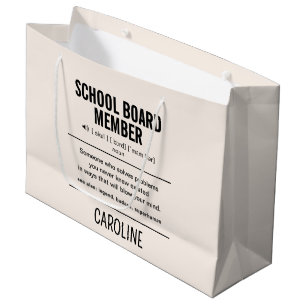 Bolsa De Regalo Grande Funny de miembro del Consejo Escolar Personalizado