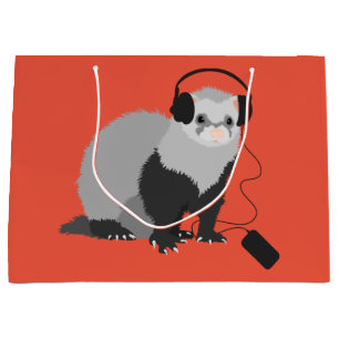 Bolsa De Regalo Grande Funny Ferret Music Lover