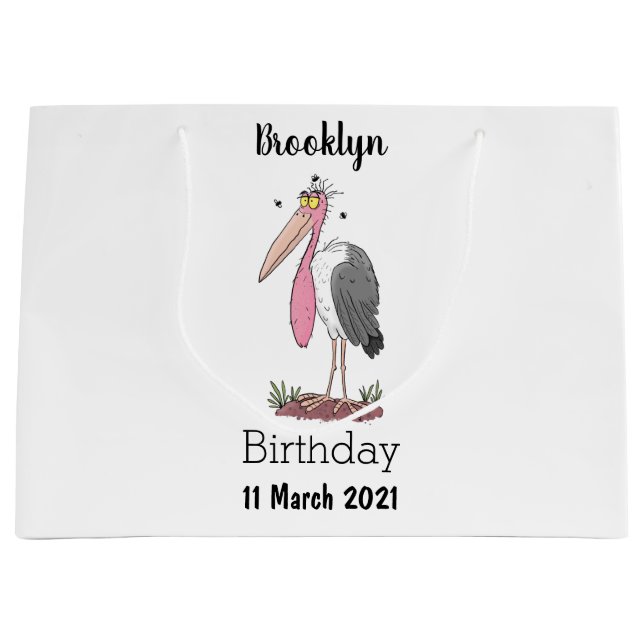 Bolsa De Regalo Grande Funny marabou stork personalizado (Anverso)