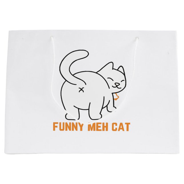 Bolsa De Regalo Grande Funny Meh Cat (Anverso)