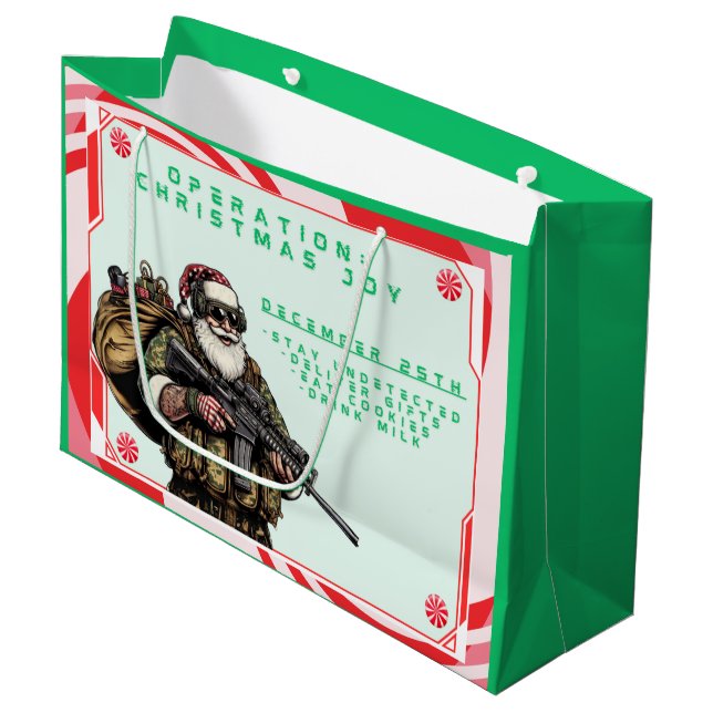 Bolsa De Regalo Grande Funny Military/Navidades Santa (Angulo Anverso)