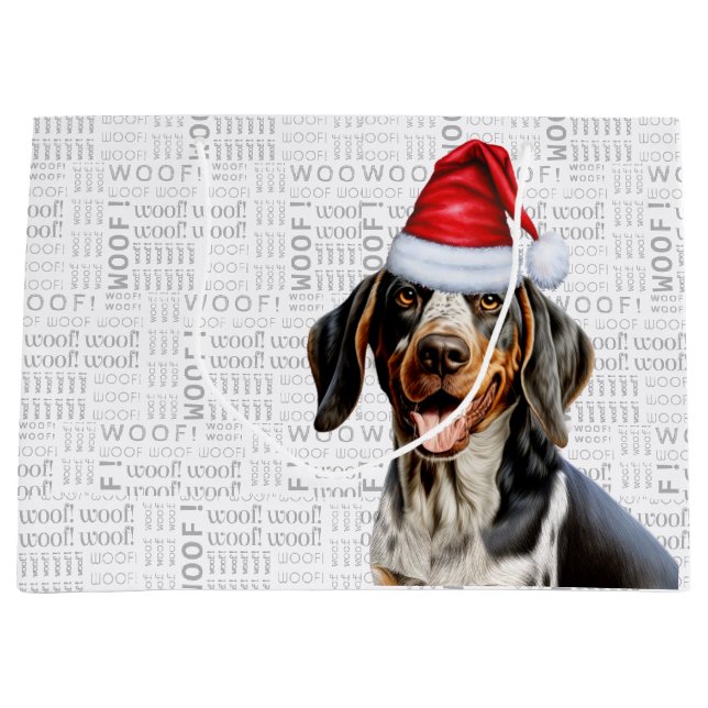 Bolsa De Regalo Grande Funny Navidades Dog Bluetick Coonhound Holiday (Anverso)