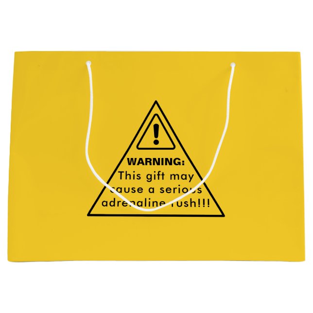 Bolsa De Regalo Grande Funny Party Yellow Caution Sign (Anverso)